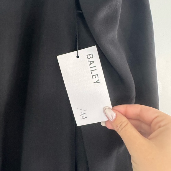 NWT Bailey 44 Women Dress MEDIUM Silk Black Devotion Mini Formal Wedding Classic - Picture 7 of 8